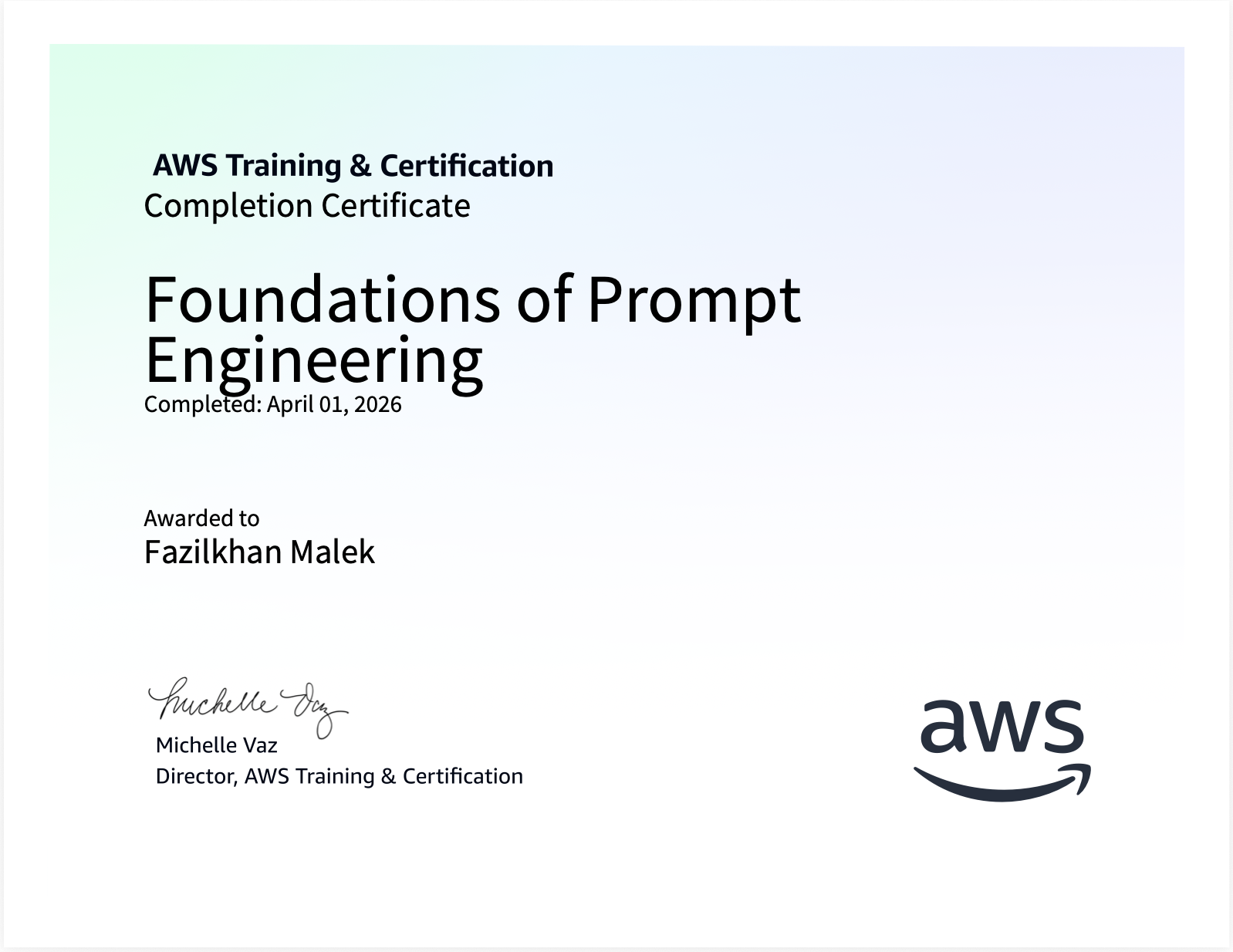 AWS Academy Graduate - Prompt Engineering